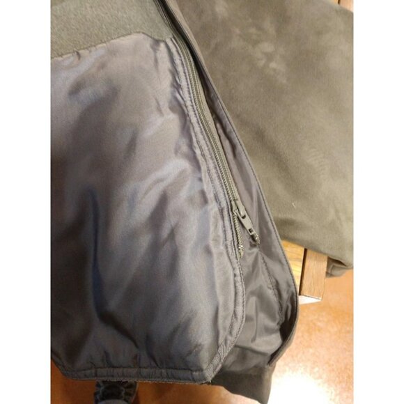 Aberdeen Collection Mens Suede Bomber Jacket Size L Zipper Pockets Brown - Picture 8 of 15